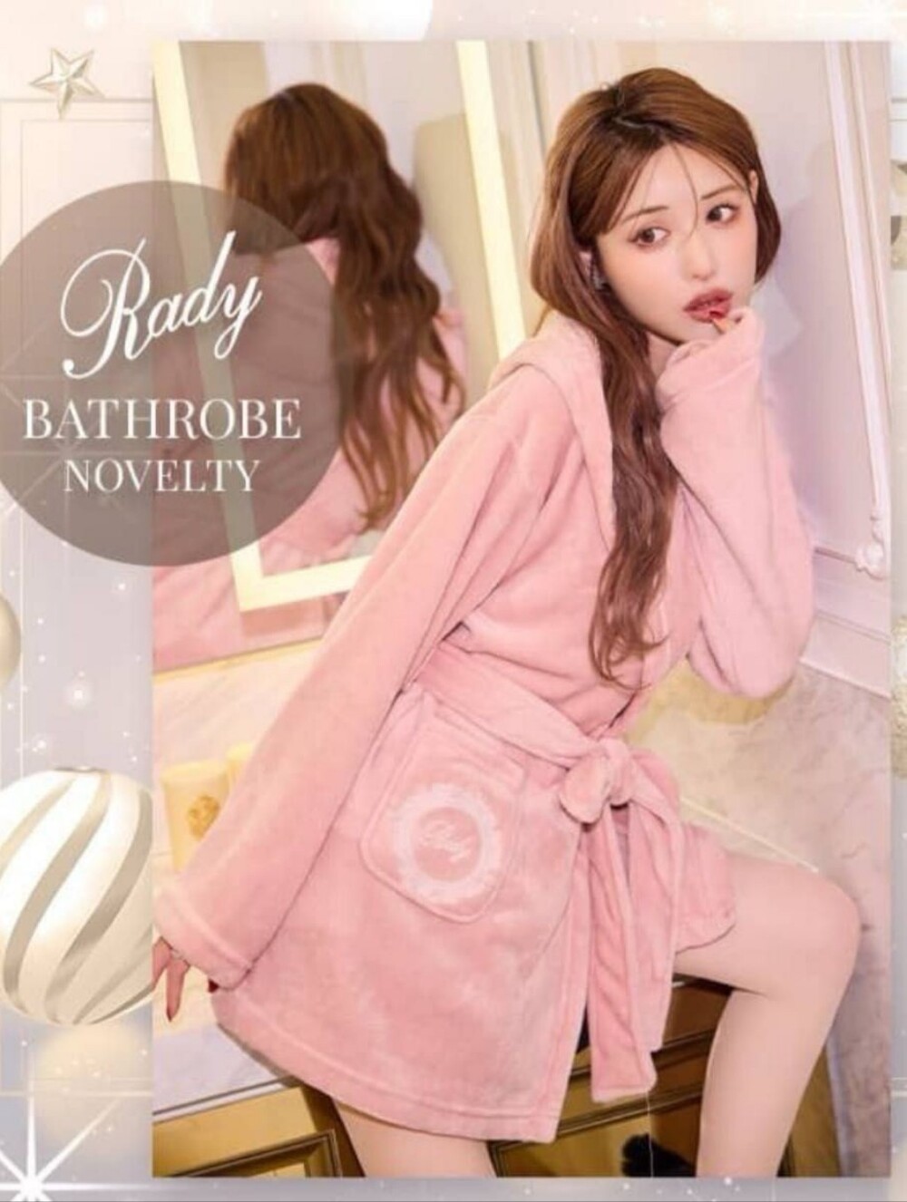 Rady Gyaru Plush Pink Bathrobe with Hood